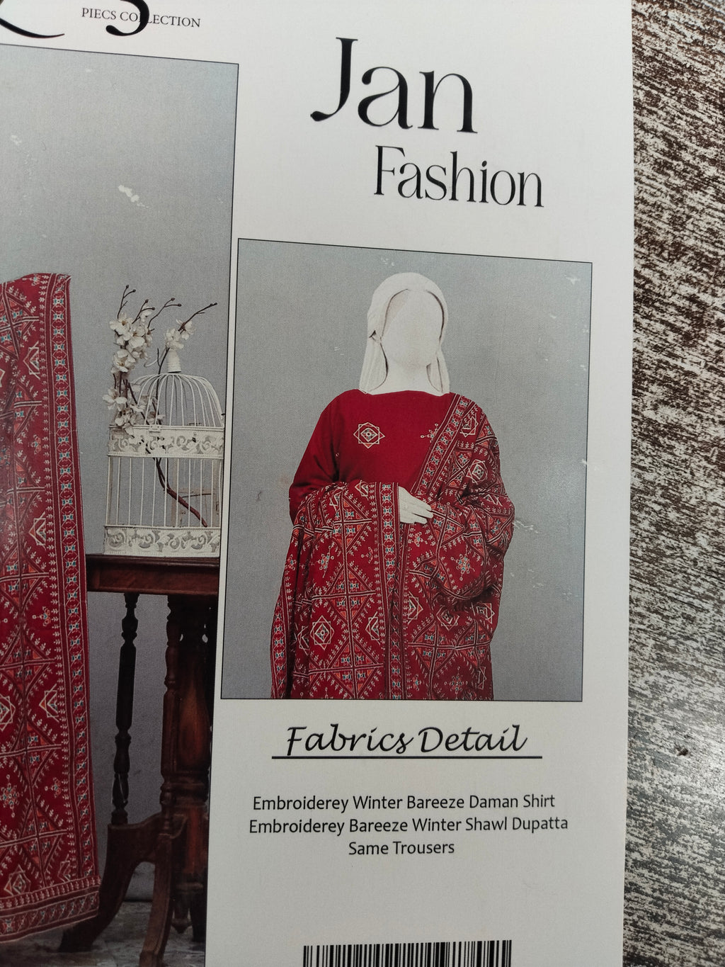 Ladies Embroidery winter Bareeze Suit