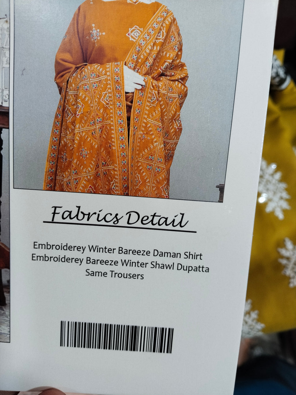 Ladies Embroidery winter Bareeze Suit