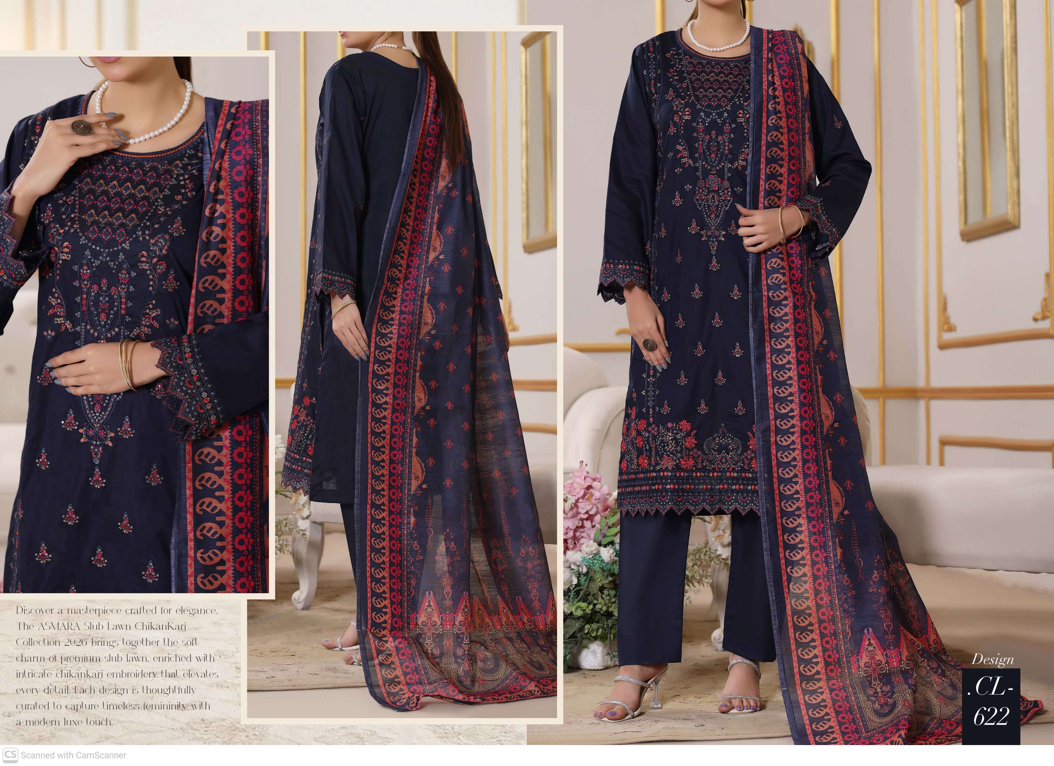 ASMARA Slub Lawn Chickenkari Collection 2026